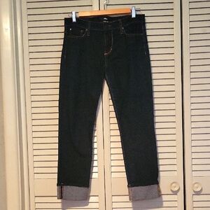 Else Woman Dark Denim Straight Jeans With Cuff